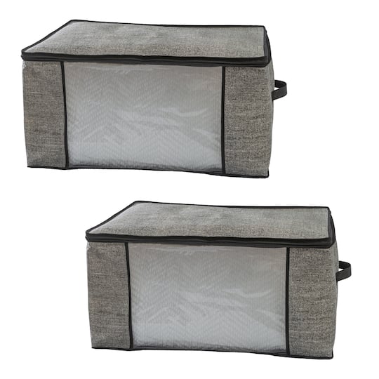 Simplify Black Blanket Storage Bag Set